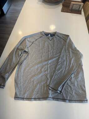 johnnie-O Grey Long Sleeve Raglan Crewneck Shirt Size XXL